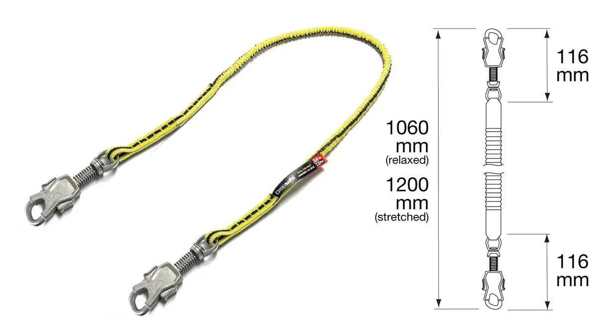 Bungee Tool Lanyard - Twin Carabiners - 3.4 Kg / 7.5 Lbs 1