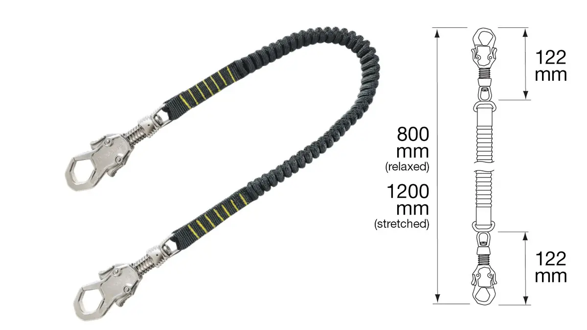 Bungee Tool Lanyard - Twin Carabiners - 6.8 Kg / 15 Lbs 1