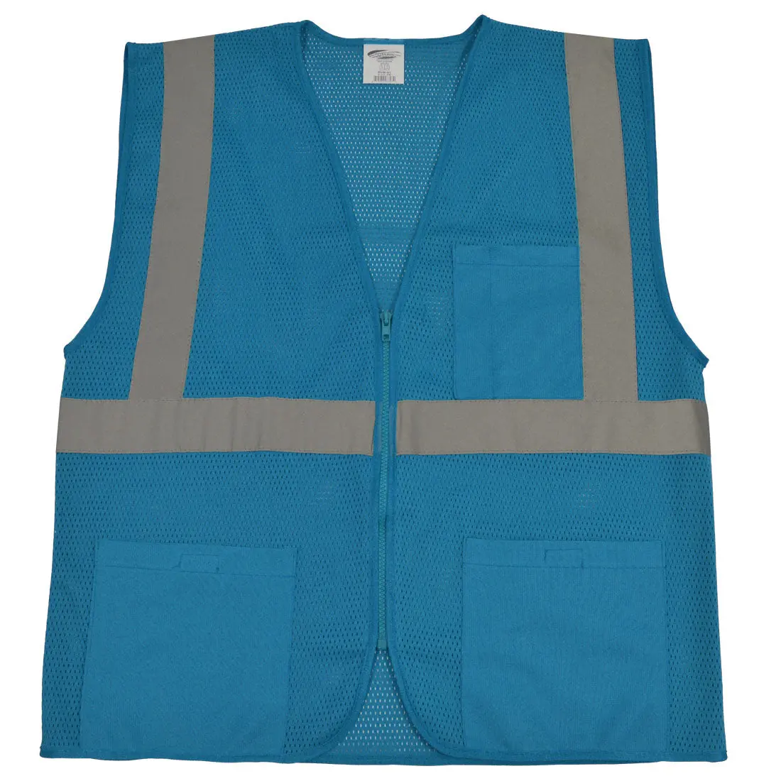 Bvm-S1 Ansi Non-Rated Lake Blue Mesh Safety Vest For Enhanced Safety & Identification 1