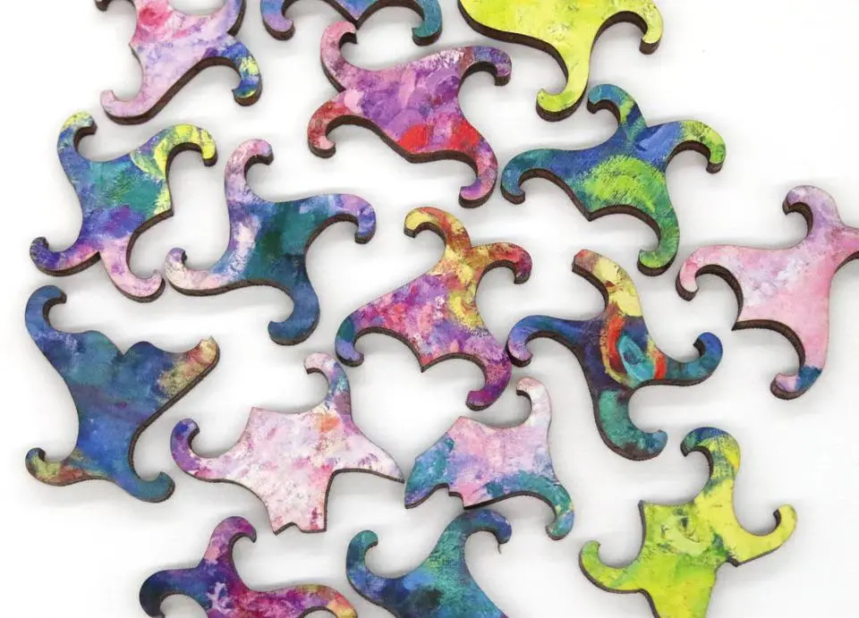 Monet Chrysanthemums Wooden Jigsaw Puzzle 2