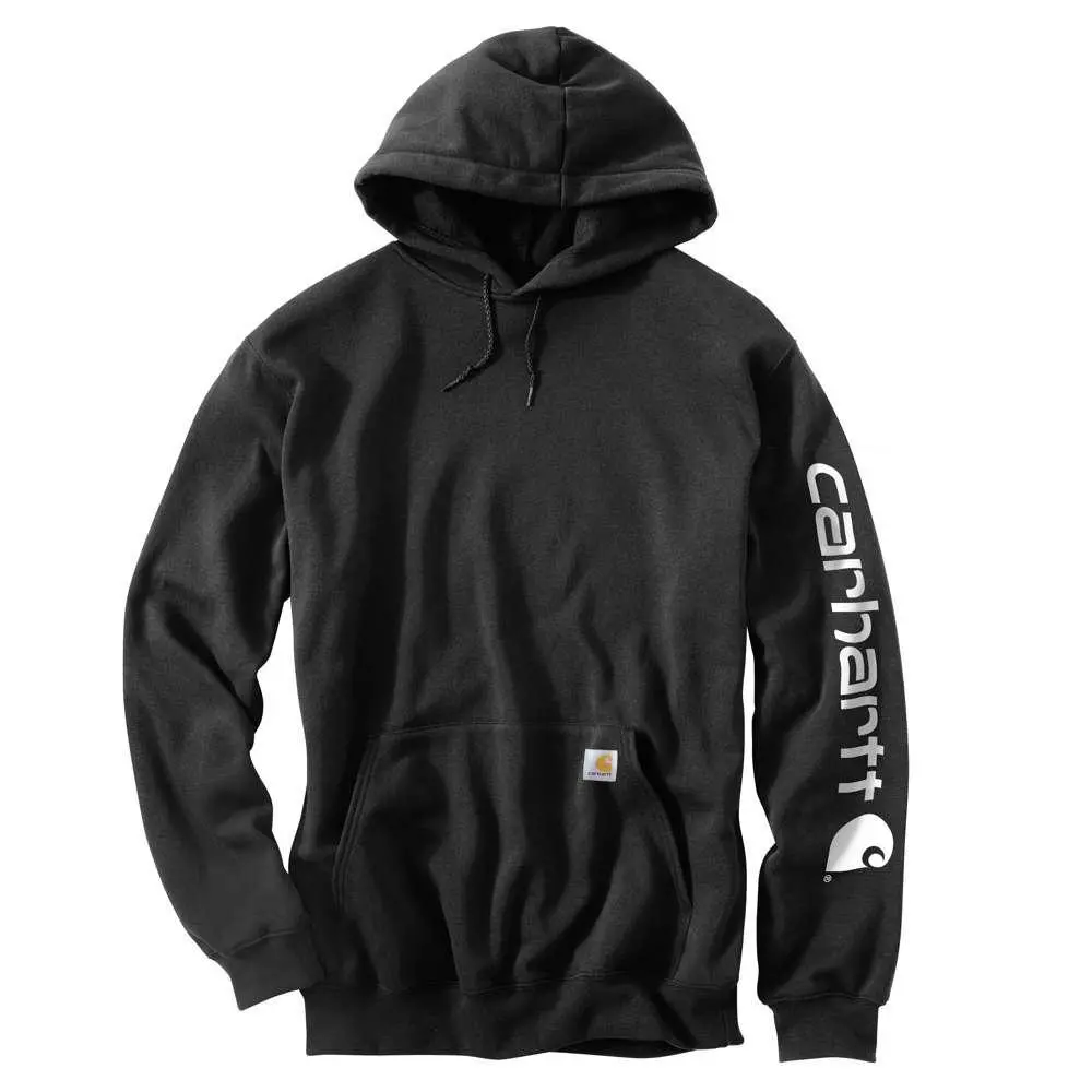 K288 Loose Fit Midweight Logo Sleeve Graphic Hoodie - Black 1