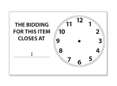 Bid Closing Time Item Card (50/Pack) 1
