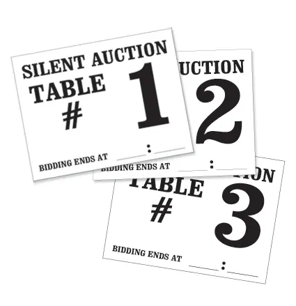 Bid End Time Table Identification Sheets (20/Pack) 1