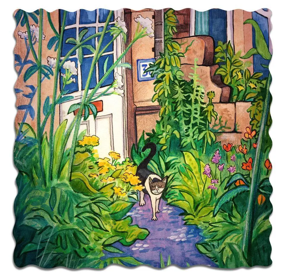 Cat In Garden By Samuel Hayward Wooden Jigsaw Puzzle 1