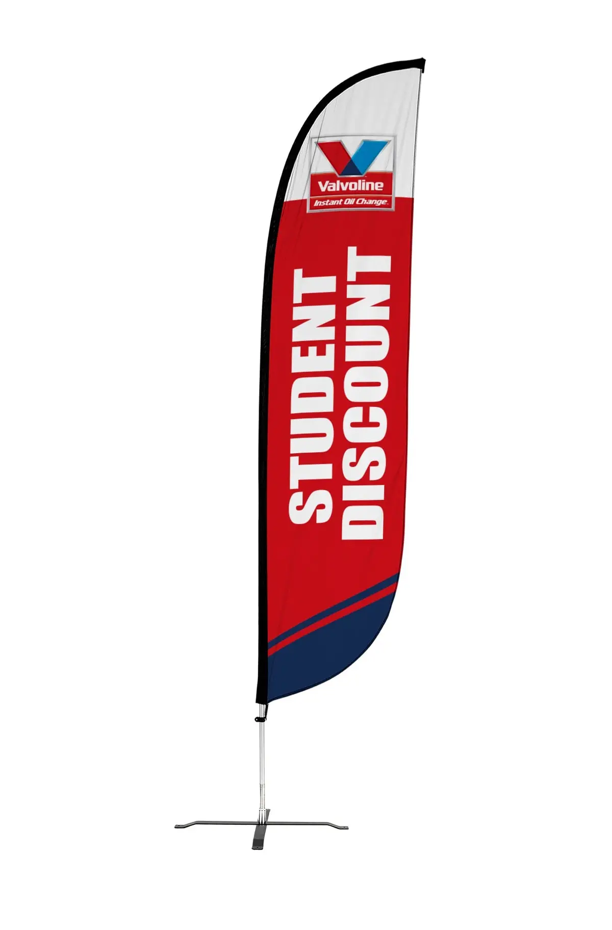 12Ft Valvoline "Student Discount" Double Side Feather Flag 1