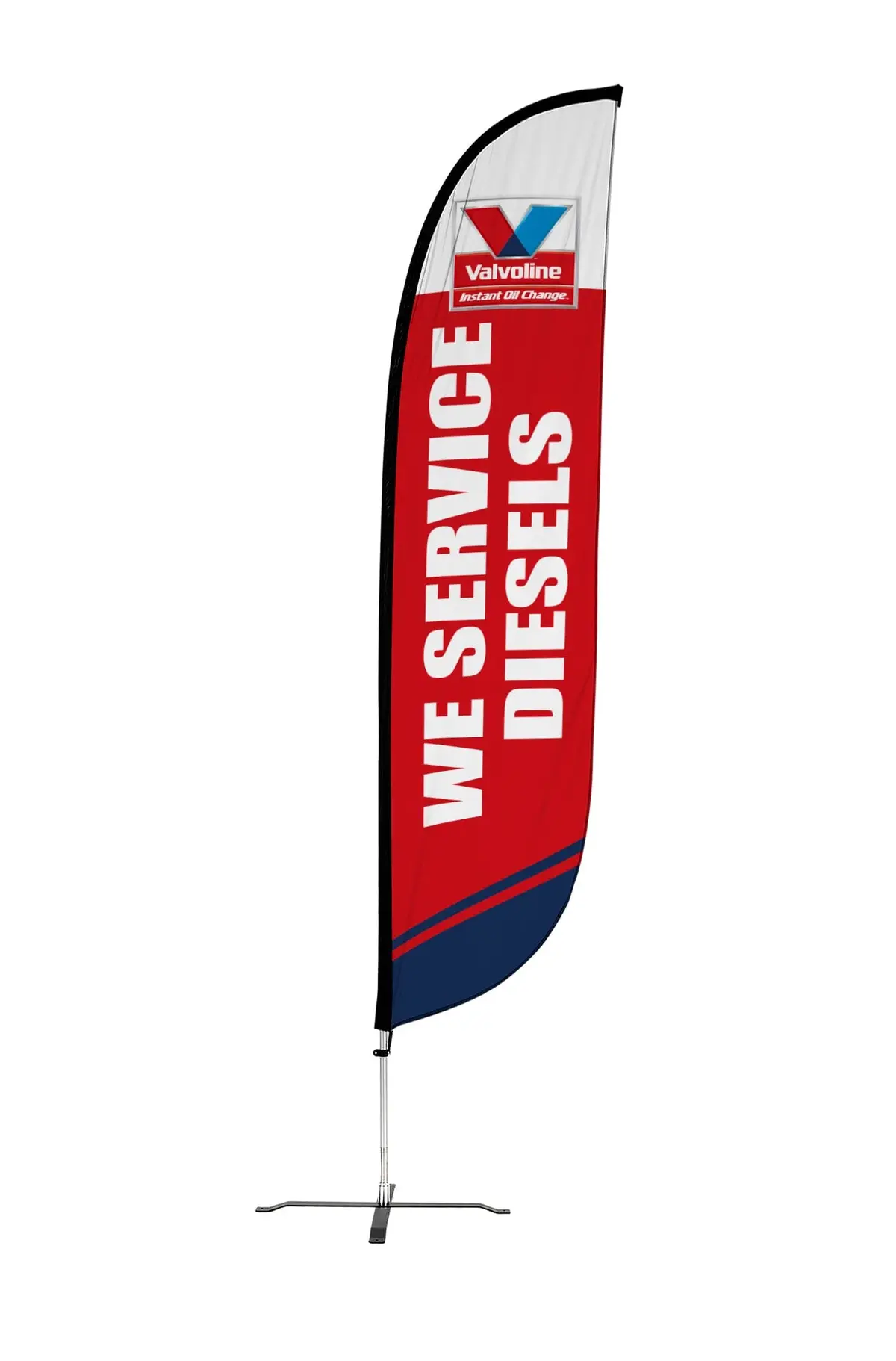 12Ft Valvoline "We Service Diesels" Double Side Feather Flag 1