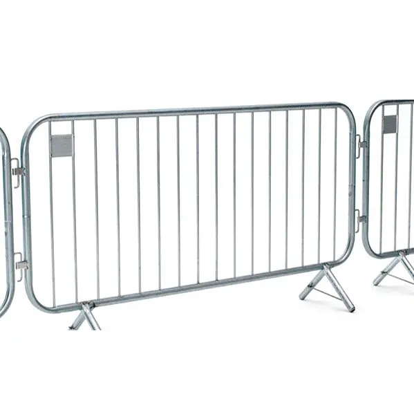 Pedestrian Crowd Control Barriers Galvanized Steel Cross Feet 7.5 Ft 1