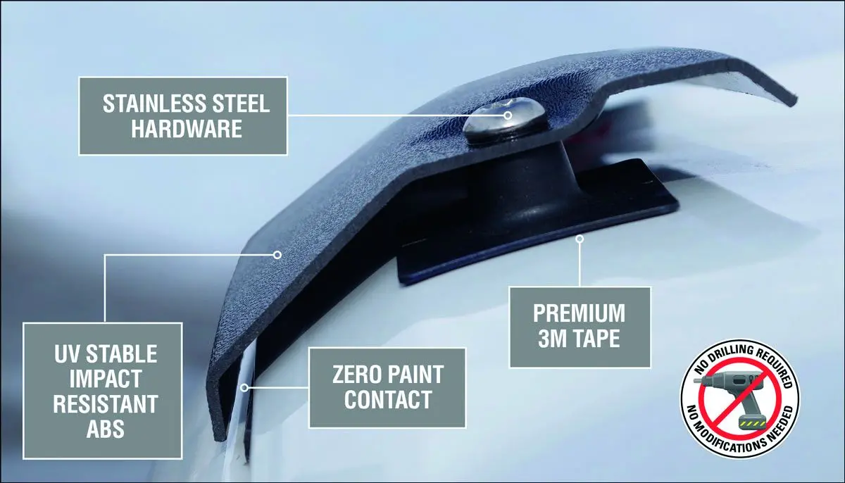 Focus Ts-7W07 Tough Guard Déflecteur De Capot Lisse En Abs - Jeep Wrangler 07-18 2