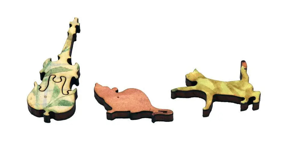 Fiddling Cat Wooden Jigsaw Puzzle 2