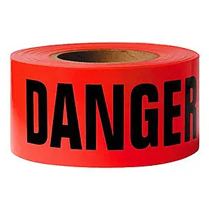 Barricade & Warning Tape (Heavy-Duty Poly) - Red Danger Tape - Case Of 12 1