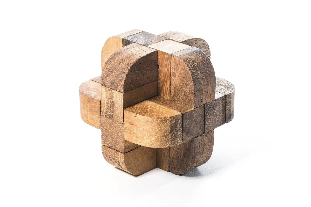Diamond Cube 3 - Wooden Brain Teaser Puzzle 1