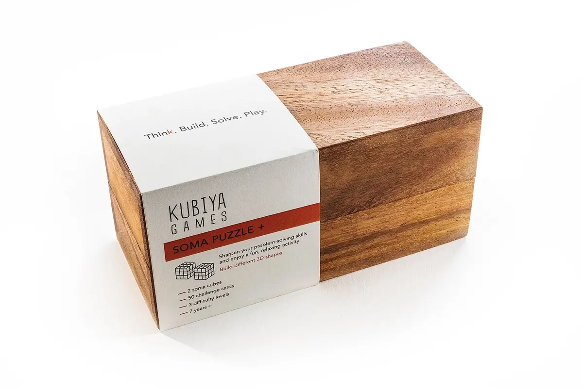 Soma Cube Puzzle - Two Sets With 50 Challenge Cards 2