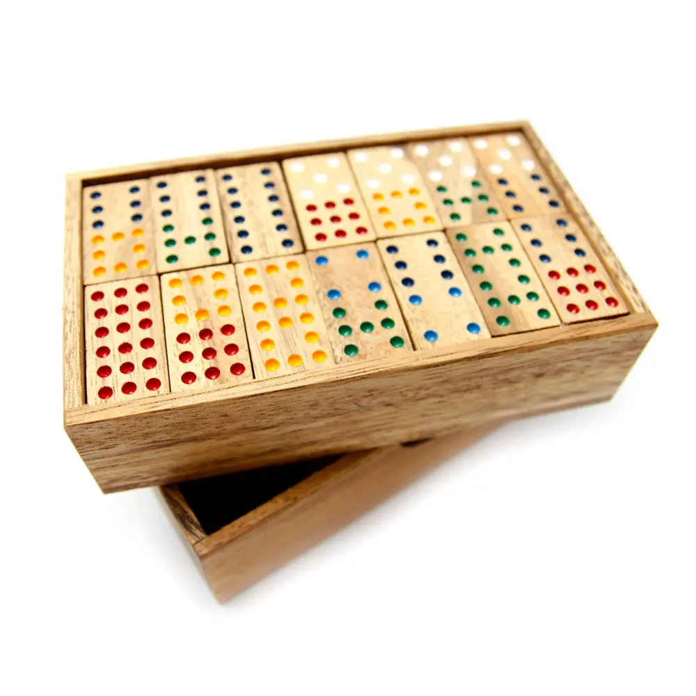 Wooden Double 9 Dominoes Set 1