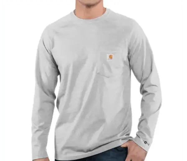 Men's Force Cotton Delmont Long Sleeve T-Shirt (Heather Grey) 1