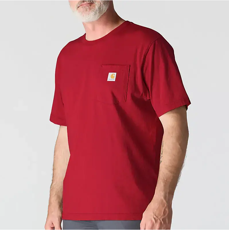 K87 - Loose Fit Heavyweight Pocket Tee- Industry Red 6