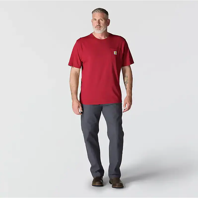 K87 - Loose Fit Heavyweight Pocket Tee- Industry Red 4