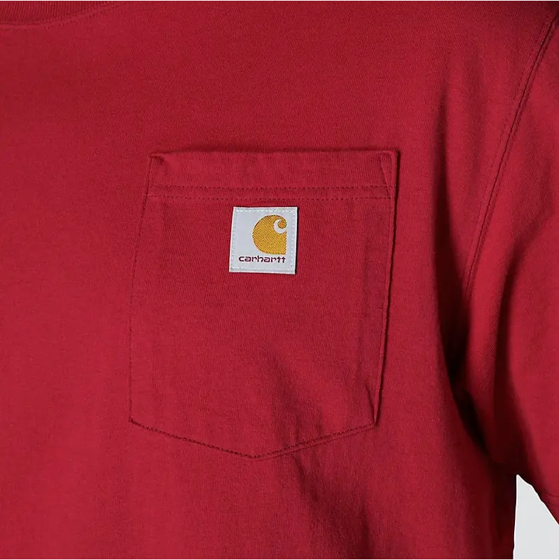 K87 - Loose Fit Heavyweight Pocket Tee- Industry Red 2