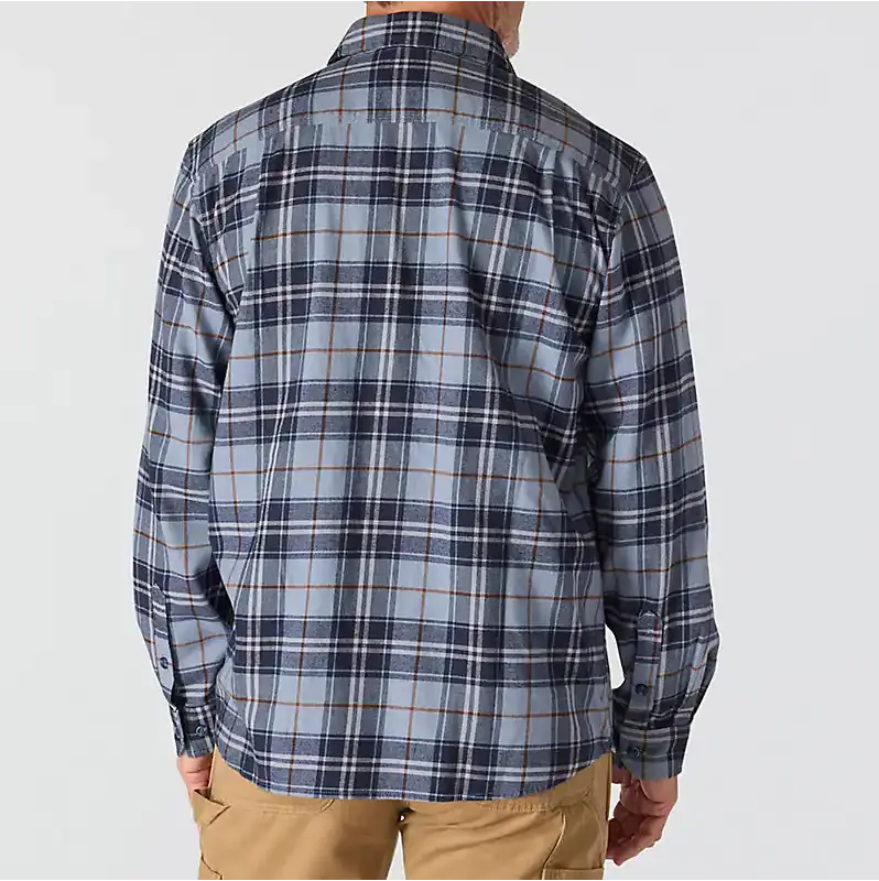 Rugged Flex® Relaxed Fit Midweight Long-Sleeve Plaid Shirt - Light Faded Navy 5