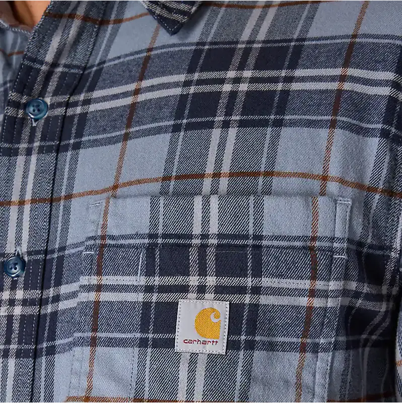 Rugged Flex® Relaxed Fit Midweight Long-Sleeve Plaid Shirt - Light Faded Navy 7
