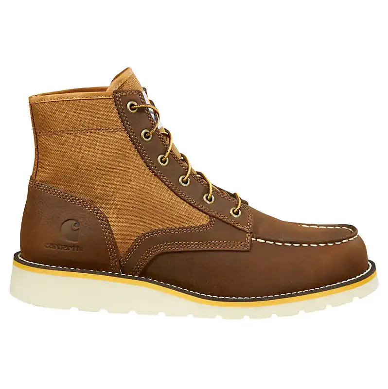 Men's Fw6035 6" Moc Toe Wedge Boot - Brown Leather & Nylon 1