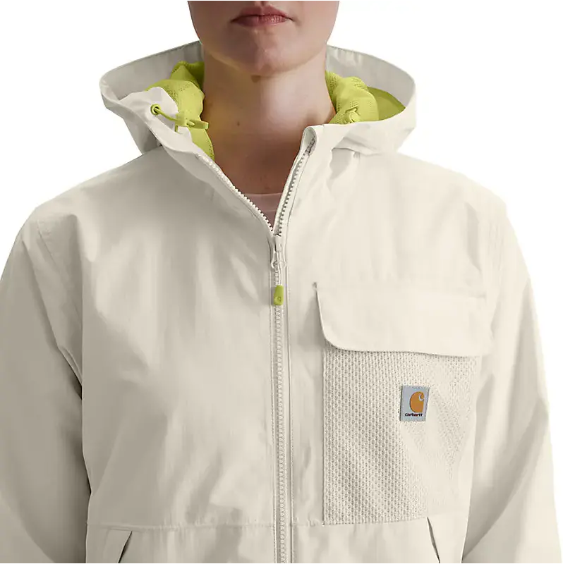 Women's Storm Defender® Loose Fit Lightweight Hooded Packable Jacket, Chalk 3
