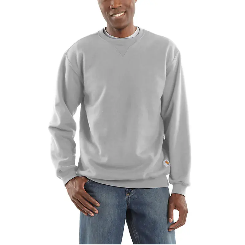 K124 Loose Midweight Crewneck Sweatshirt - Heather Grey 1