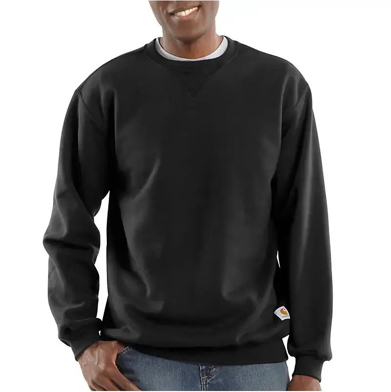 K124 Loose Midweight Crewneck Sweatshirt - Black 1