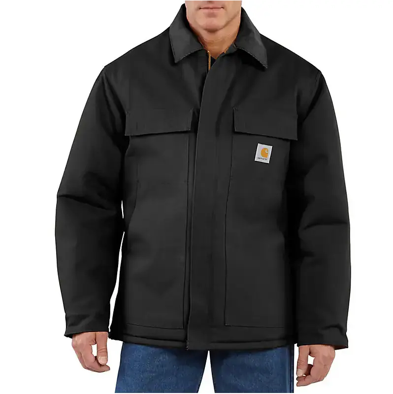 Loose Fit Firm Duck Insulated Traditional Coat - 3 Warmest Rating - Black 1
