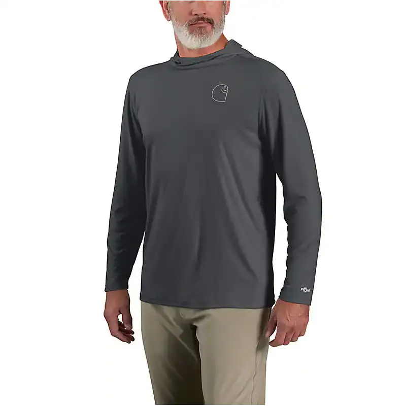 Force Sun Defender Lightweight Long-Sleeve Hooded Logo Graphic T-Shirt - Steel 1
