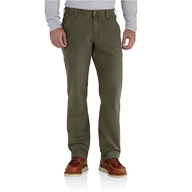 Rugged Flex Relaxed Fit Canvas Work Pant - Moss 1