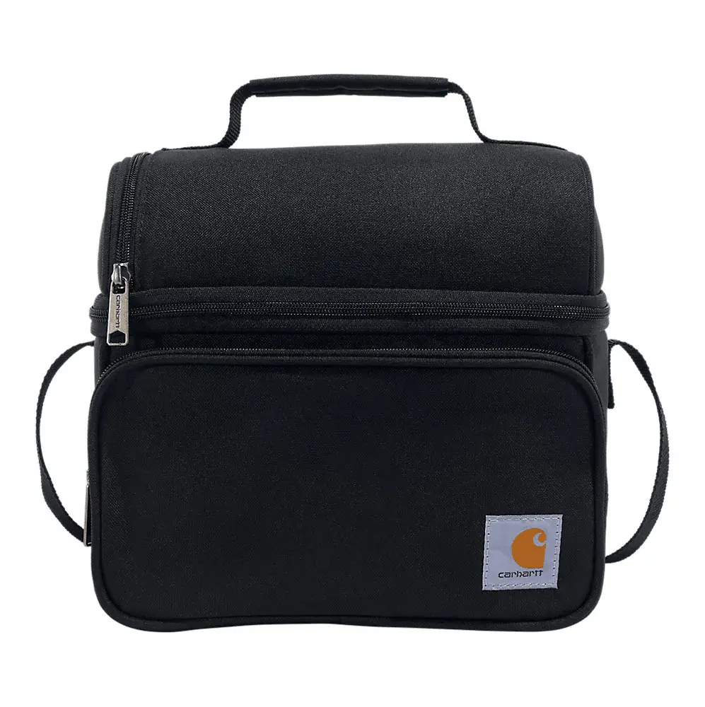 Insulated 12 Can Two Compartment Lunch Cooler - Black 1