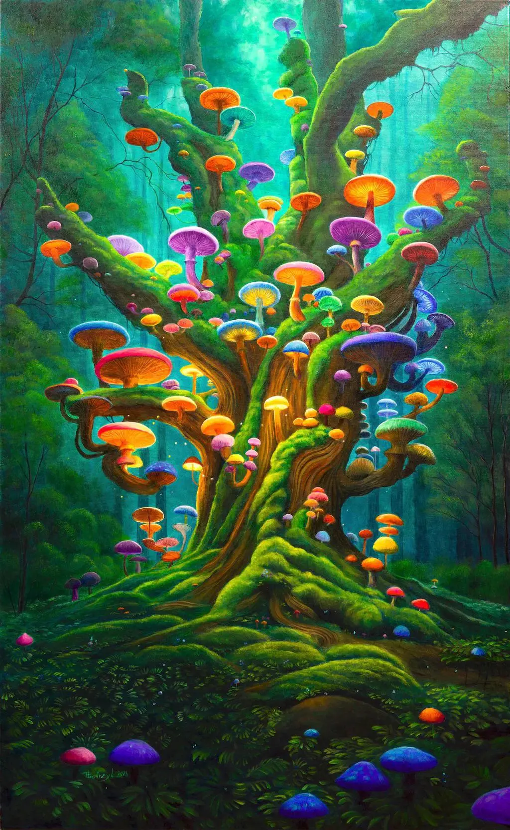 Mushroom Glow Wooden Jigsaw Puzzle 1