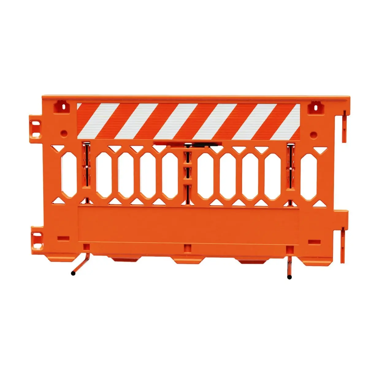 Easy-To-Install Plastic Barricade Pathcade, 2008-O-Hipr-T, Orange. One Section Of High Intensity Prismatic Grade Striped On One Side Of The Barricade, Right Top Only One Side 1
