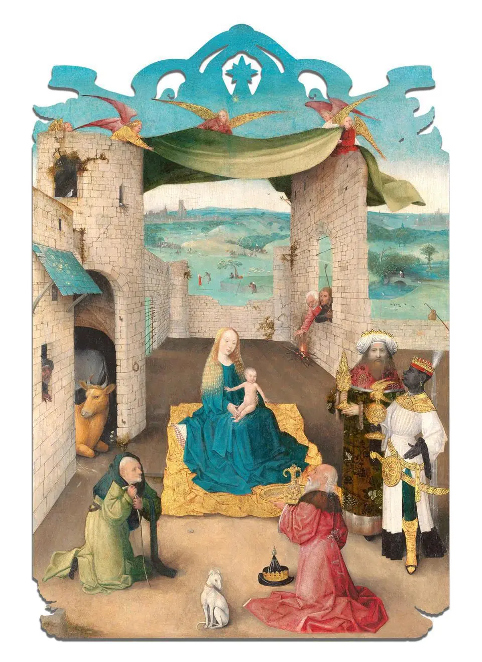 Adoration Of The Magi (Hieronymus Bosch) Wooden Jigsaw Puzzle 1