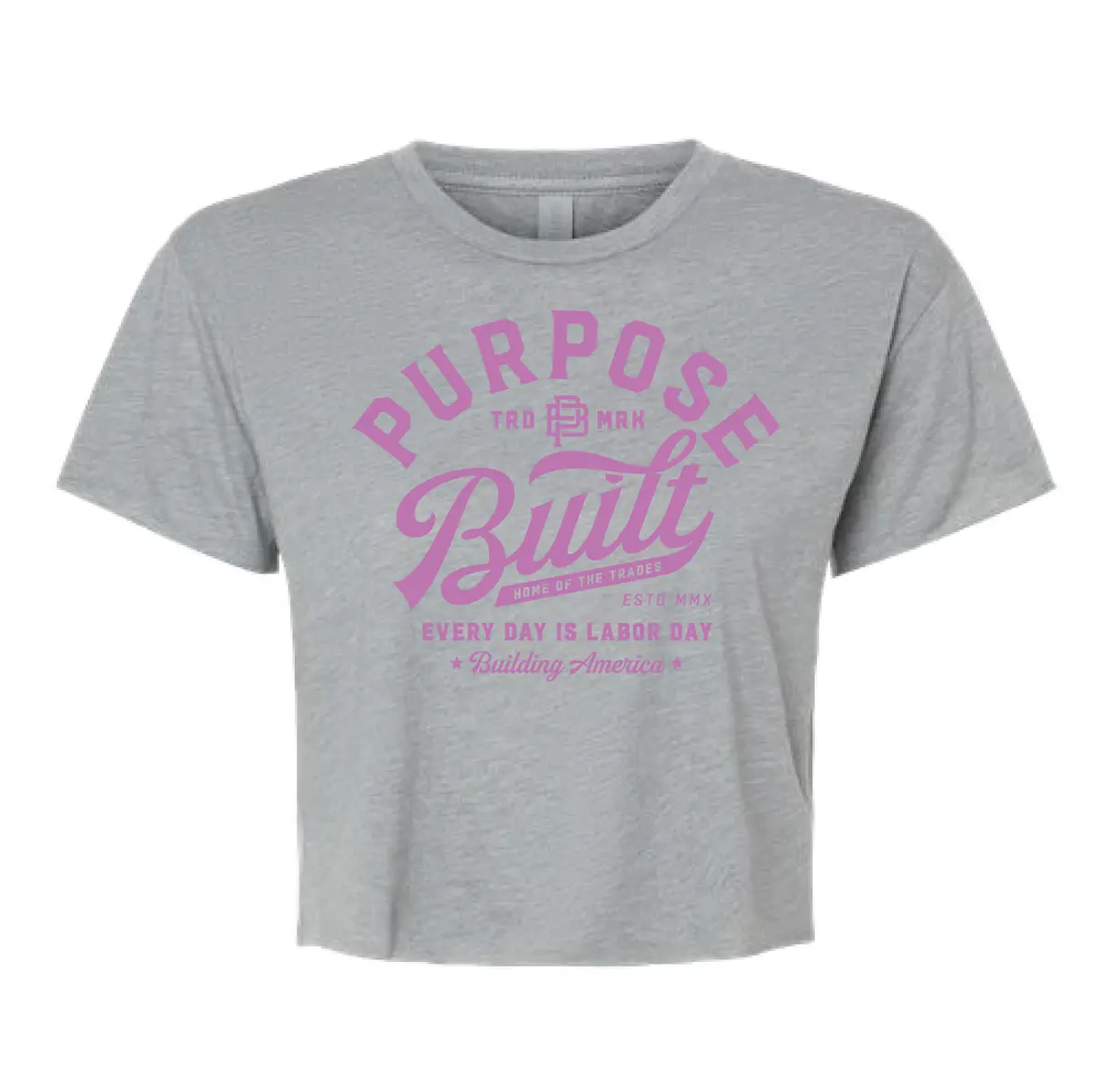 Script Crop Tee, Grey 1