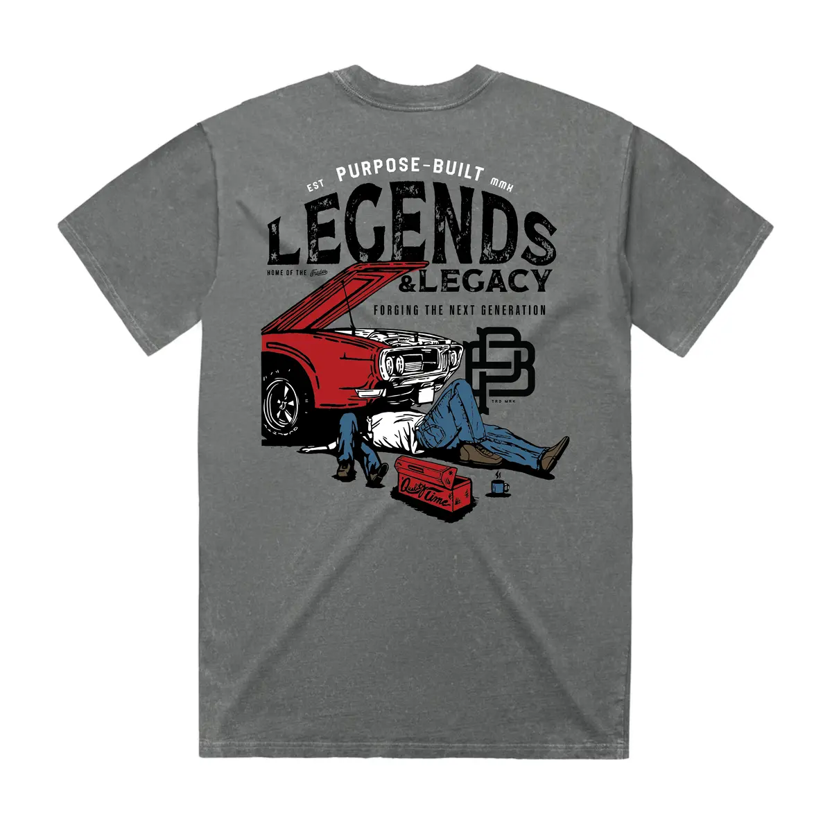 The Legend & The Legacy Tee, Heavy Faded Grey 1