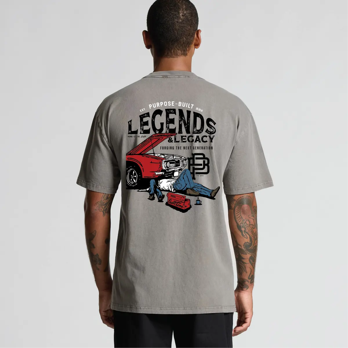 The Legend & The Legacy Tee, Heavy Faded Grey 3