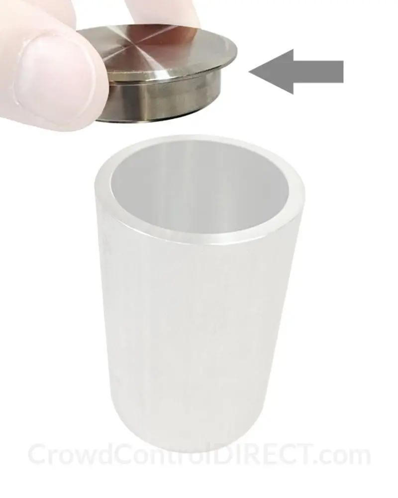 Floor Socket Cap For Museum Stanchions With Elastic Single Cord Stainless Steel 1