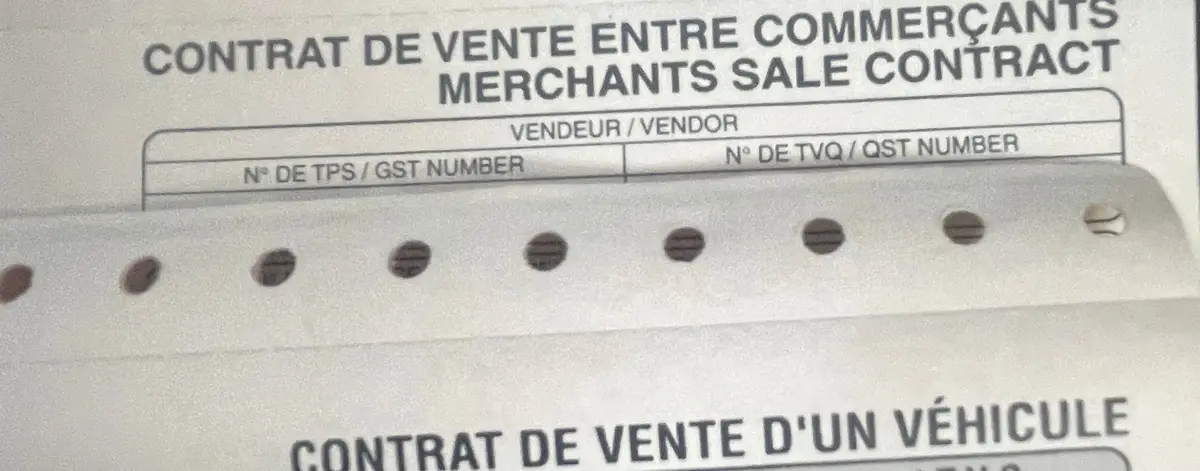 Contrats De Vente De Véhicule D'occasion 1