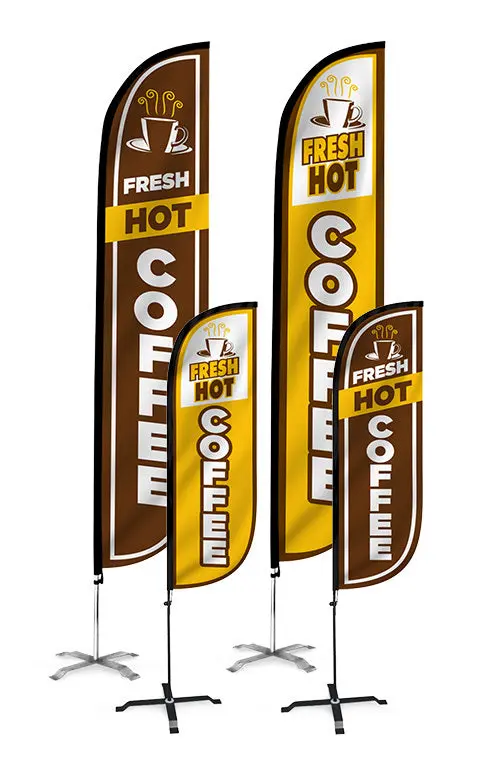 Fresh Hot Coffee Feather Flag 1