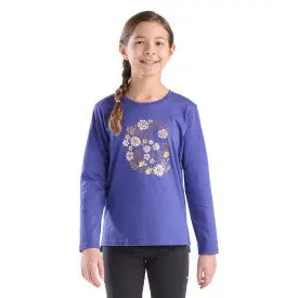 Youth Girls Long-Sleeve Floral C T-Shirt - Navy Blue 1
