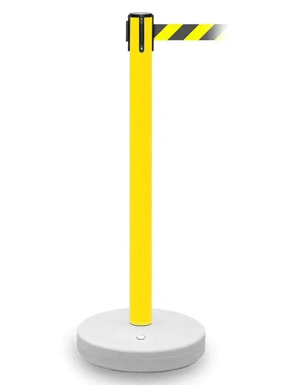 Guardmaster 250 - Yellow Pvc Belt Stanchion With 8.5 Ft Chevron Belt And Fillable Base Qugmy-Yb85cv Gm250 1