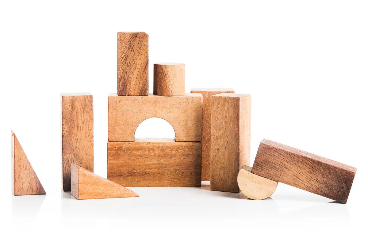 Natural Wooden Building Block Set 2