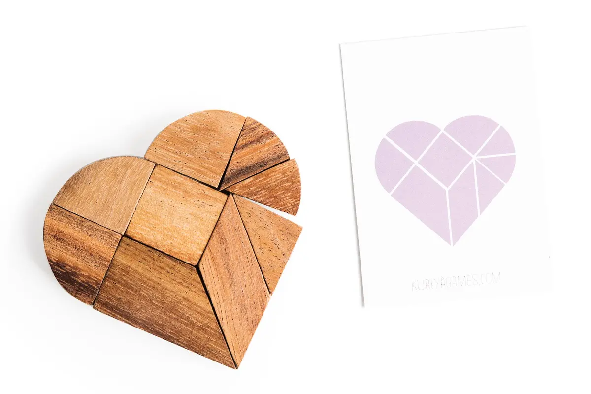 Heart Tangram - Two Sets With 57 Challenge Cards 1