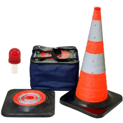 Heavy Duty Collapsible Foldable Traffic Safety Cones With Flashing Light 1