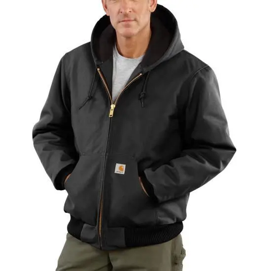 Flannel-Lined Active Jac J140 - Loose Fit - Firm Duck - 3 Warmest Rating - Black 1