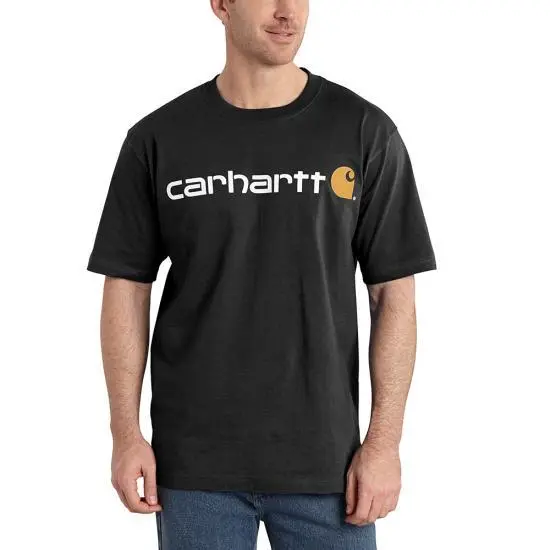 K195 - Loose Fit Heavyweight Short-Sleeve Logo Graphic T-Shirt - Black 1
