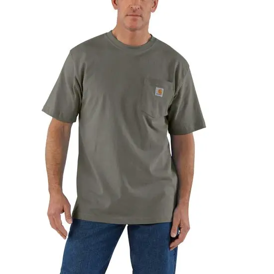 K87 - Loose Fit Heavyweight Pocket Tee, Dusty Olive 2