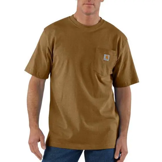 K87 - Loose Fit Heavyweight Pocket Tee, Oiled Walnut Heather 2