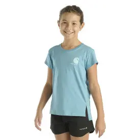 Youth Girls Short Sleeve Mountain T-Shirt - Adriatic Blue 1